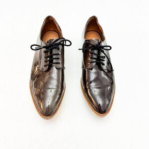 Derek Lam 10 Crosby Pointy Toe Leather Oxford Sport Loafer Green Size 7